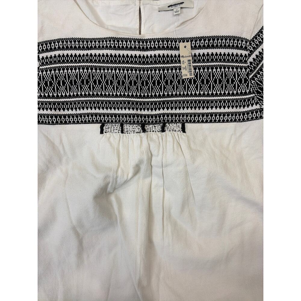 Madewell Cabana Jacquard Shift Dress Womens Small NWT Ivory Black MSRP $158 - Picture 4 of 8